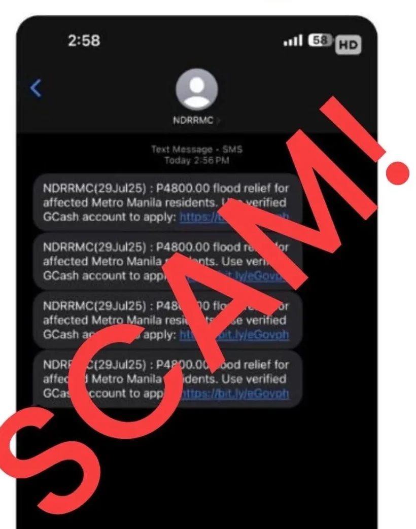 Scam message posing as NDRRMC circulates online; public urged to avoid suspicious links