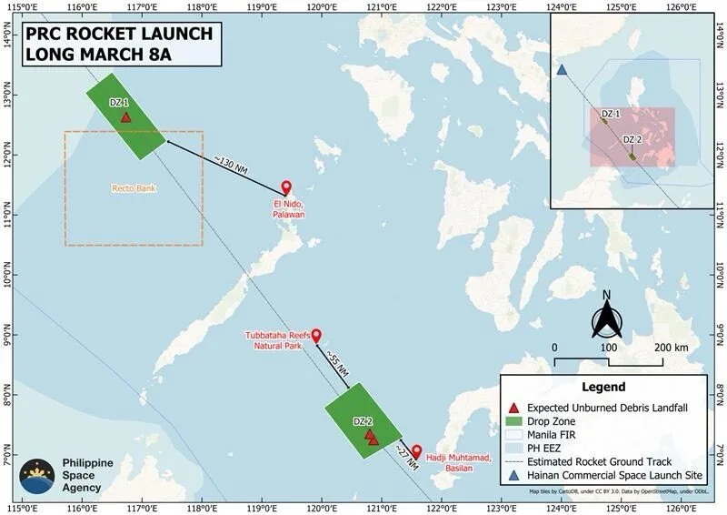 PhilSA cautions public over possible debris from China’s Long March 8A Rocket launch
