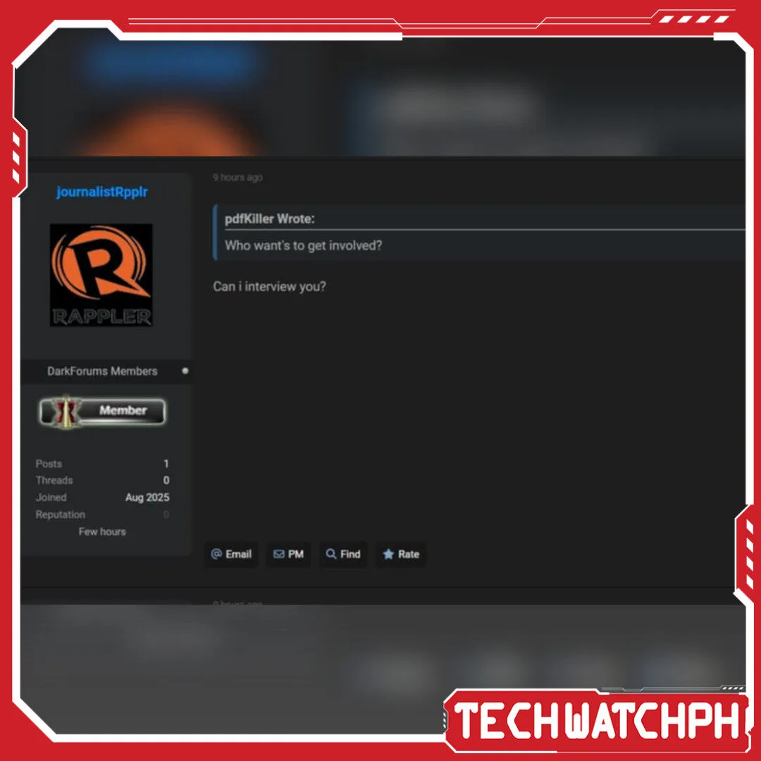 It looks like someone is impersonating Rappler on the dark web