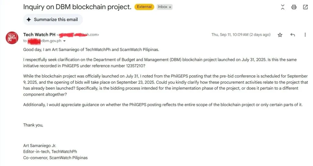 DBM’s Blockchain project: Why I asked for clarification