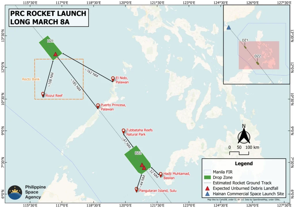 PhilSA issues advisory on China’s Long March 8A rocket launch, flags potential debris risk