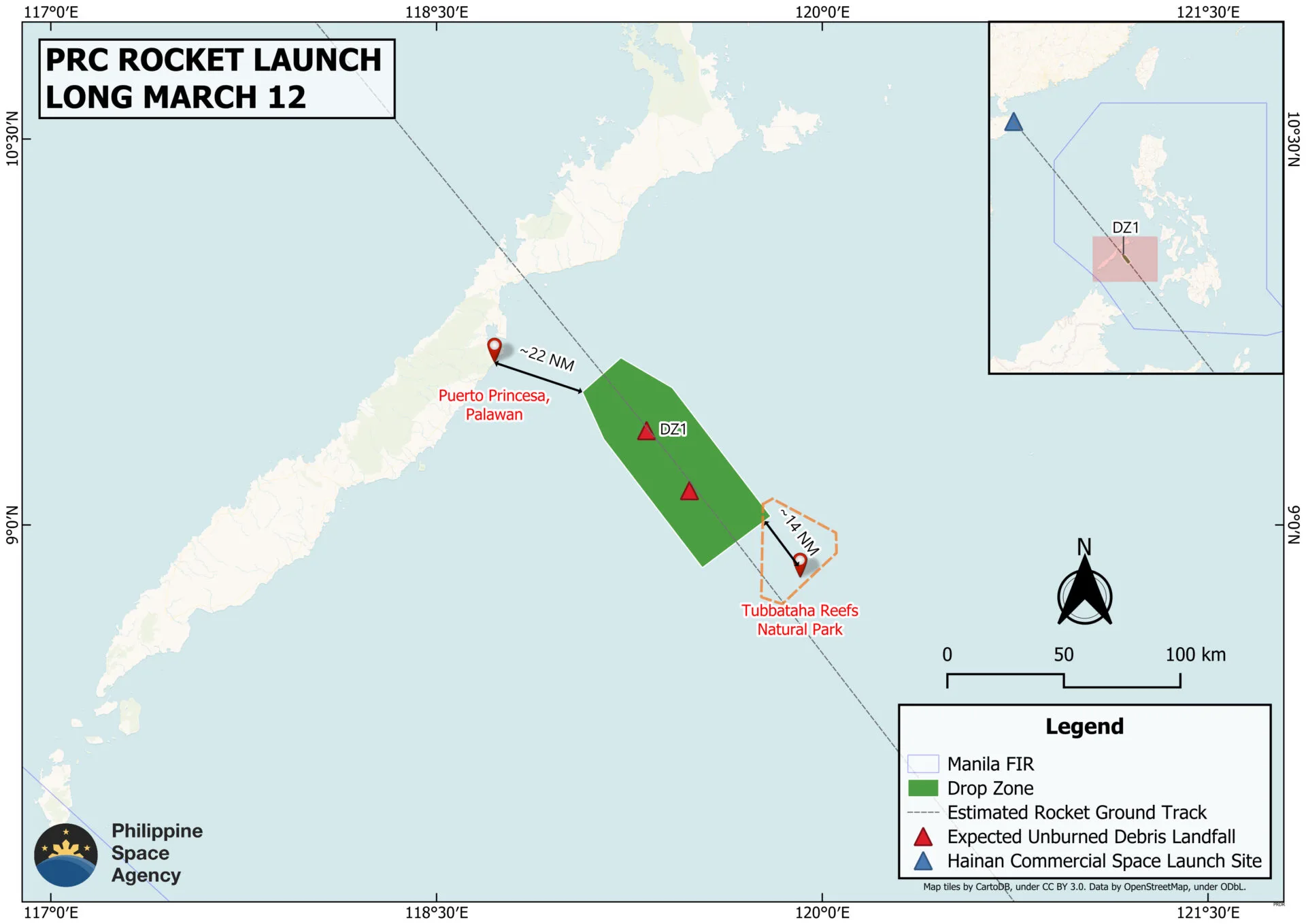 PhilSA cautions public anew over possible rocket debris after Long March 12 launch