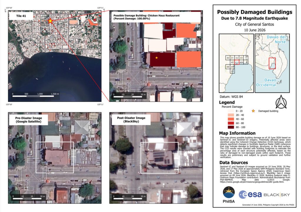 PhilSA uses satellite data to map earthquake damage, coastal uplift in Mindanao