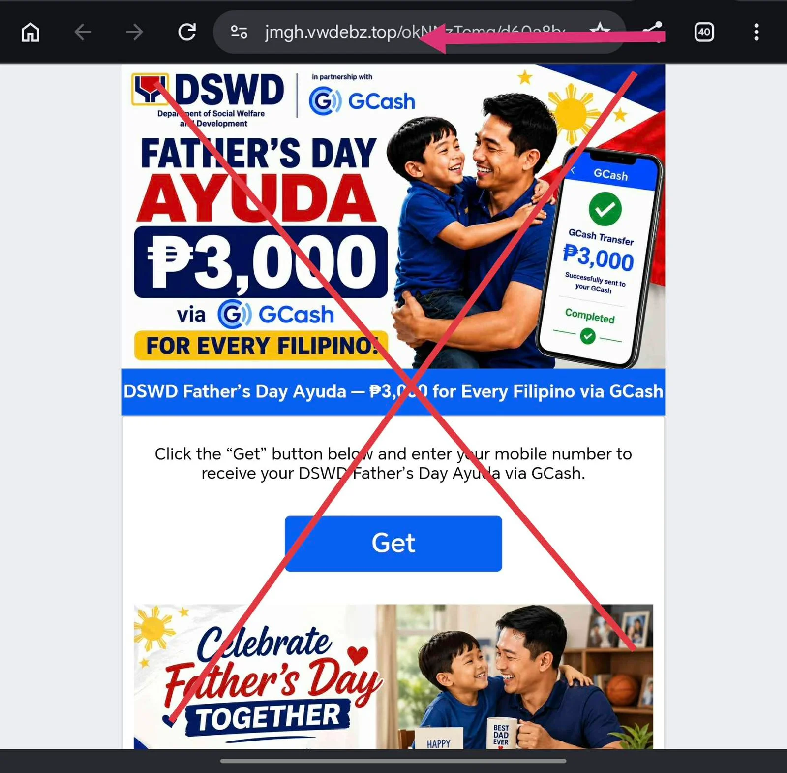 Scam Watch Pilipinas warns public vs fake ‘Father’s Day Ayuda’ website targeting Filipino fathers