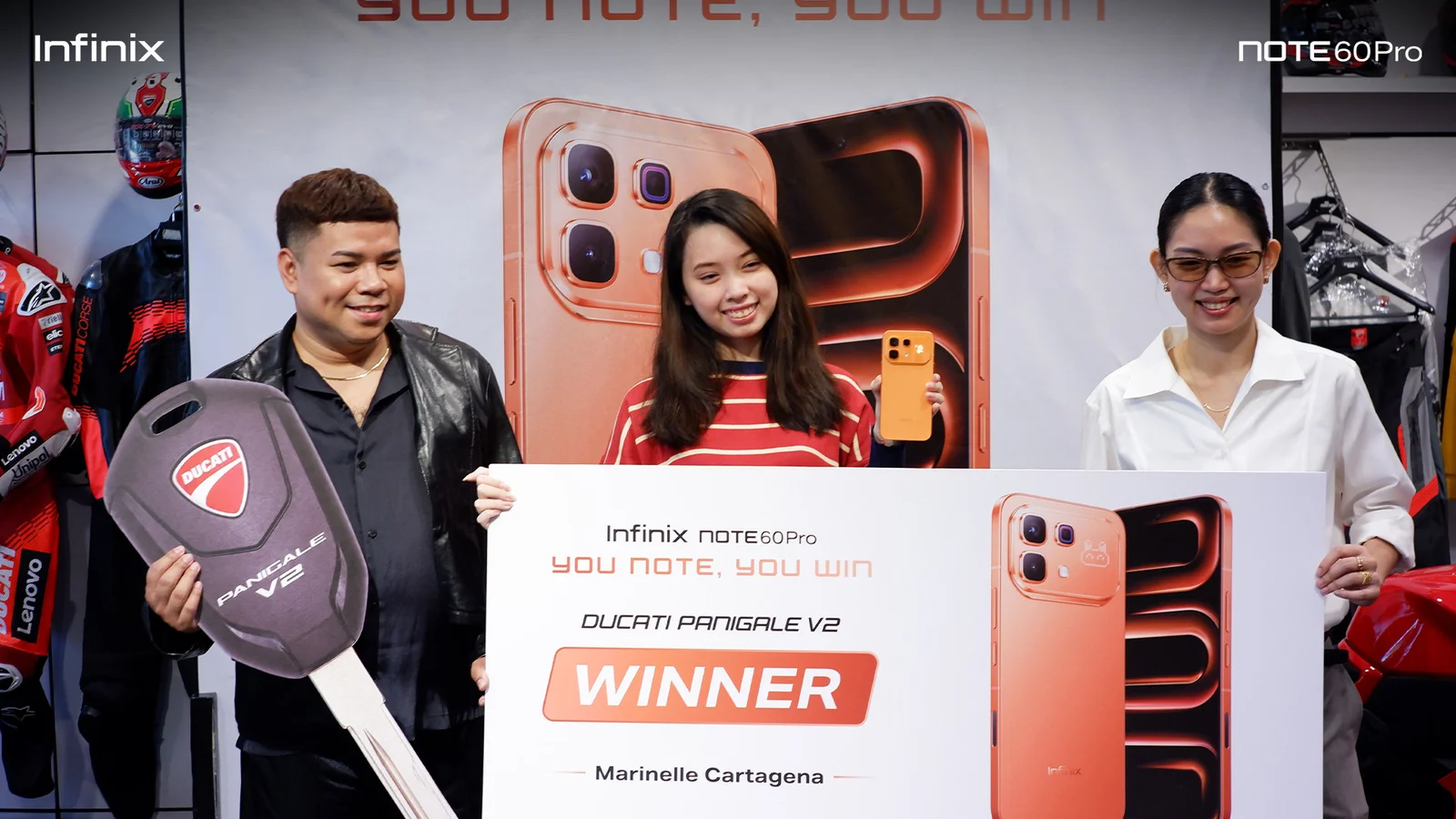 Infinix customer wins Ducati Panigale V2 in NOTE 60 Pro pre-order promo