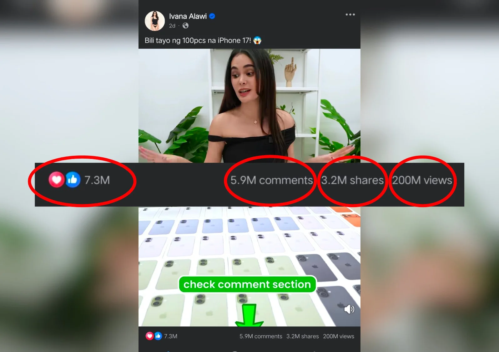 No billboards, no problem? Ivana Alawi’s subtle online gambling FB page promo reaches 200M views