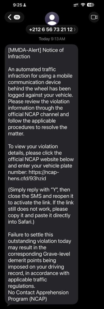 ‘Talagang nahuli ka ba?’ Fake NCAP text mimics MMDA violation notice