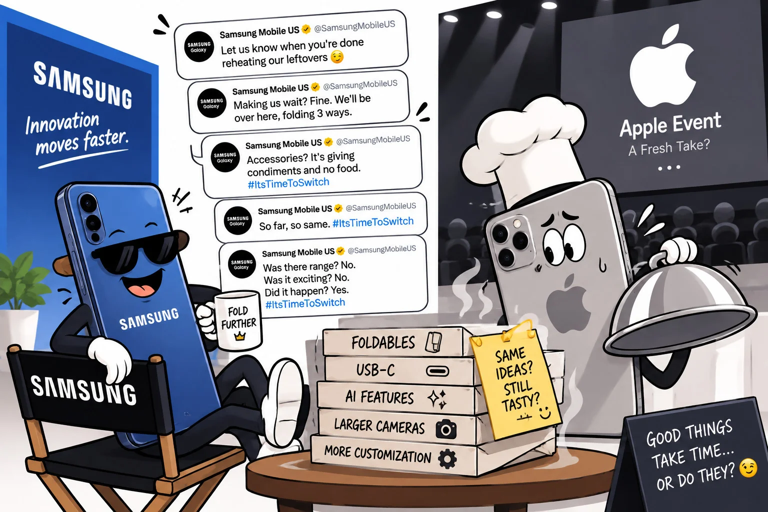‘Reheating our leftovers’: Samsung appears to mock Apple during iPhone Duo launch
