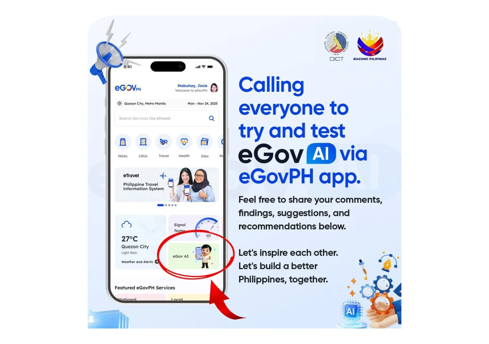 DICT invites public to test improved eGovAI ahead of major upgrade next week