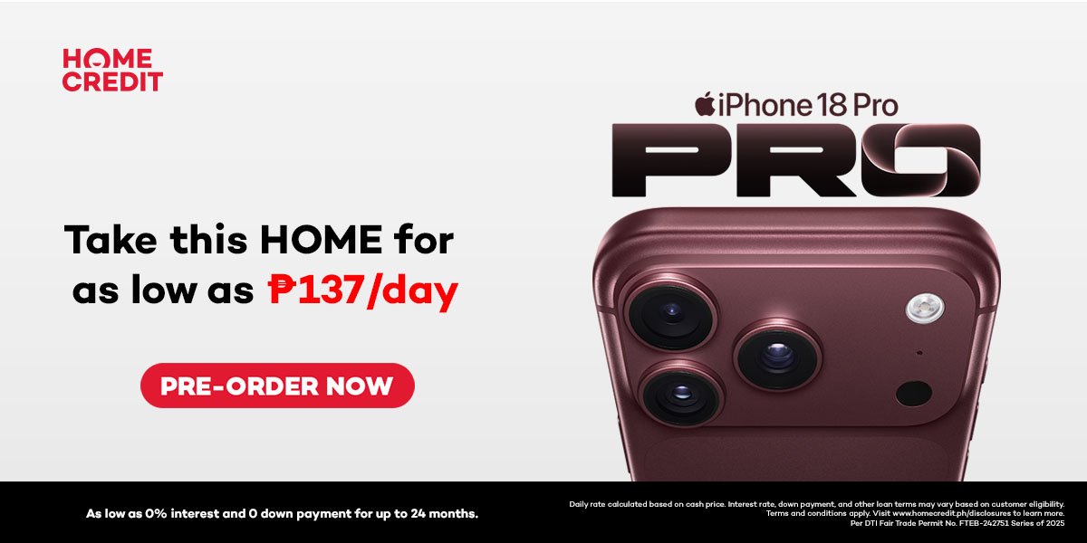 Home Credit rolls out installment plans for iPhone 18 Pro, Pro Max in PH