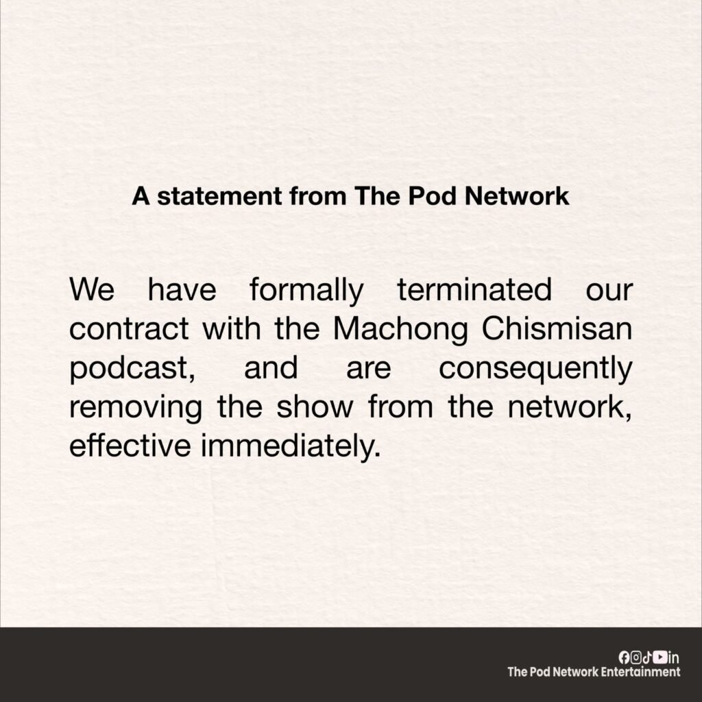 The Pod Network terminates ‘Machong Chismisan’ contract over disability-related remarks