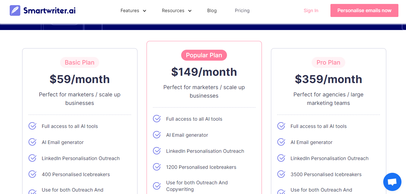 Pricing Page