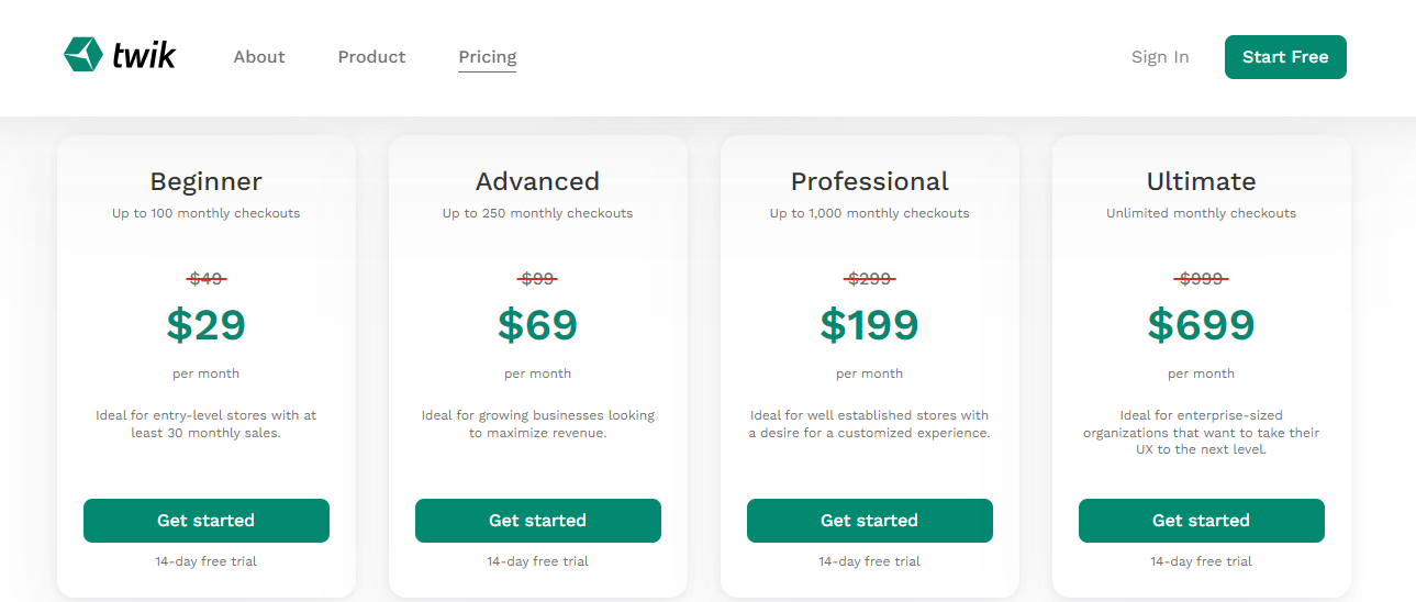 Pricing Page