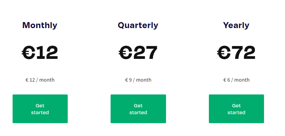 Pricing Page