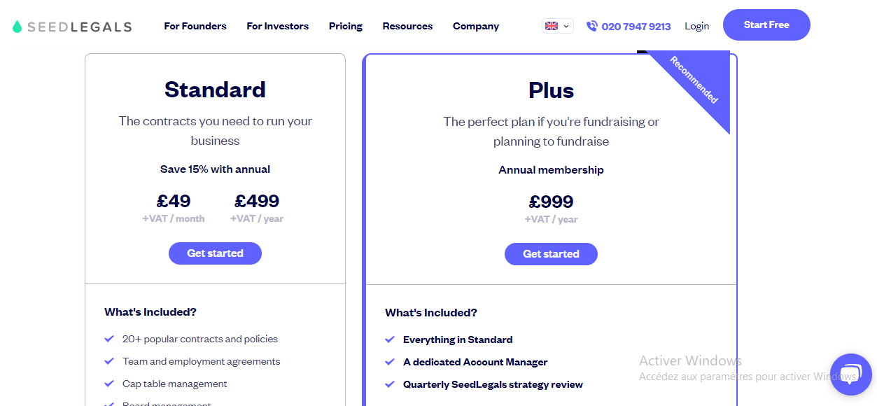 Pricing Page