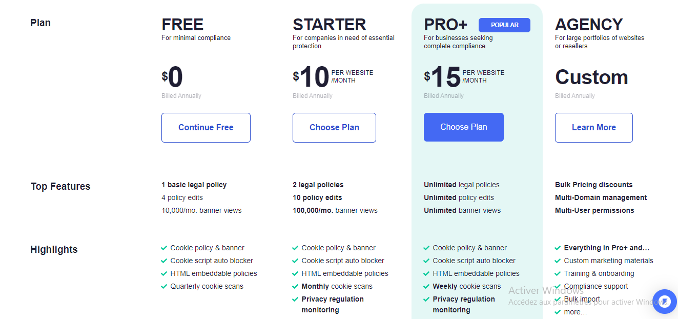 Pricing Page