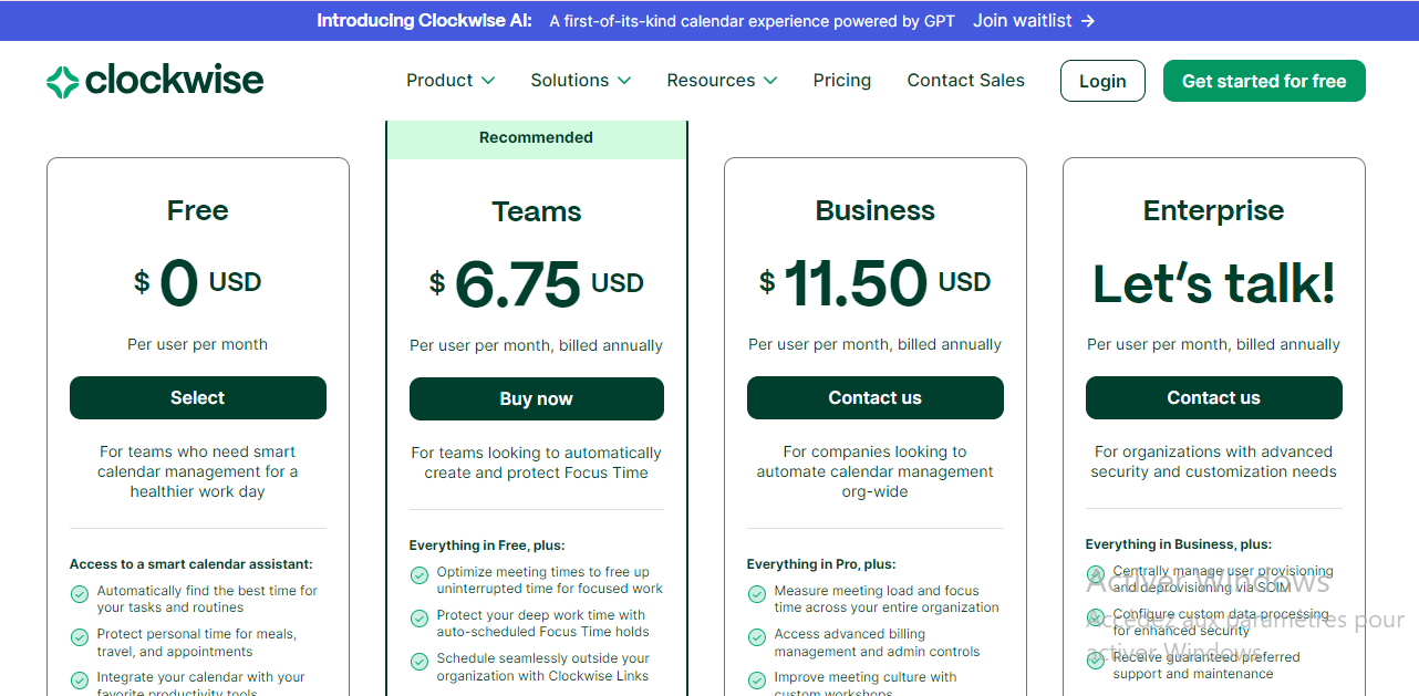 Pricing Page