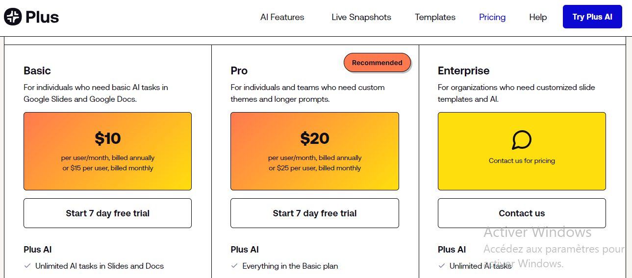 Pricing Page