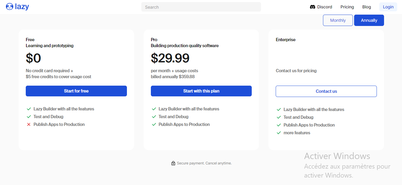 Pricing Page