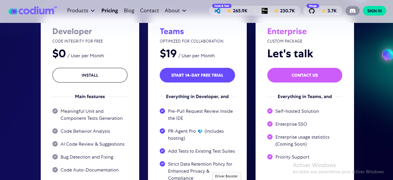 Pricing Page