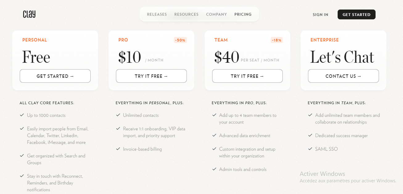 Pricing Page