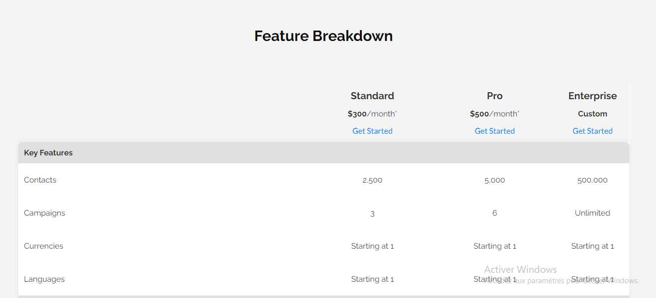 Pricing Page