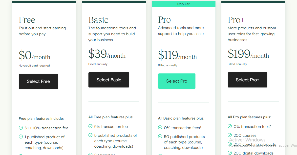 Pricing Page