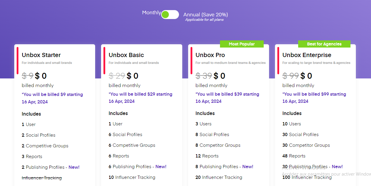 Pricing Page