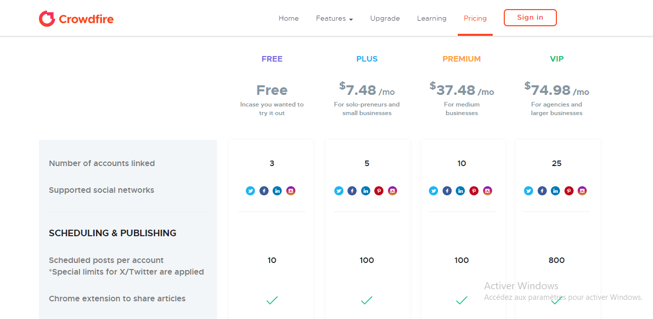 Pricing Page