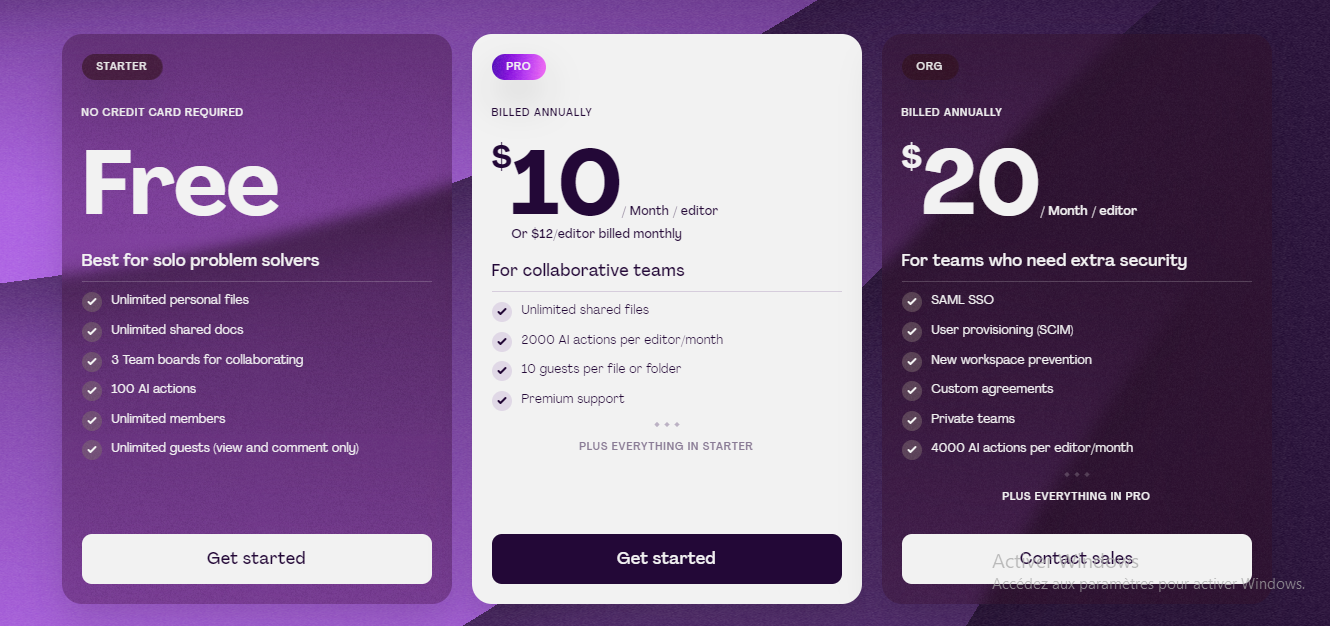 Pricing Page