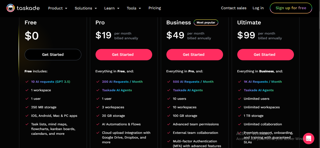 Pricing Page