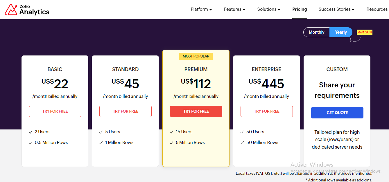 Pricing Page