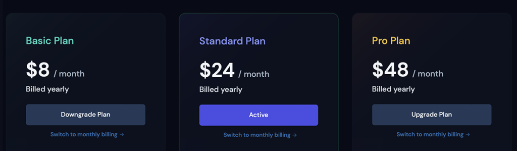 Pricing Page