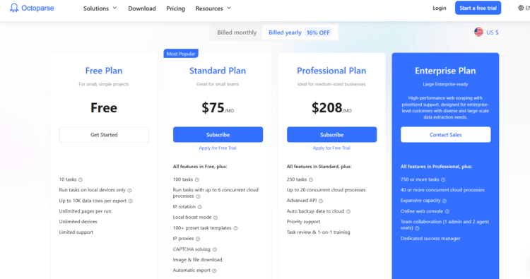 Pricing Page