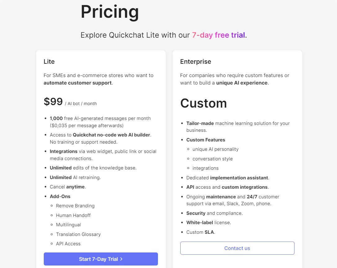 Pricing Page