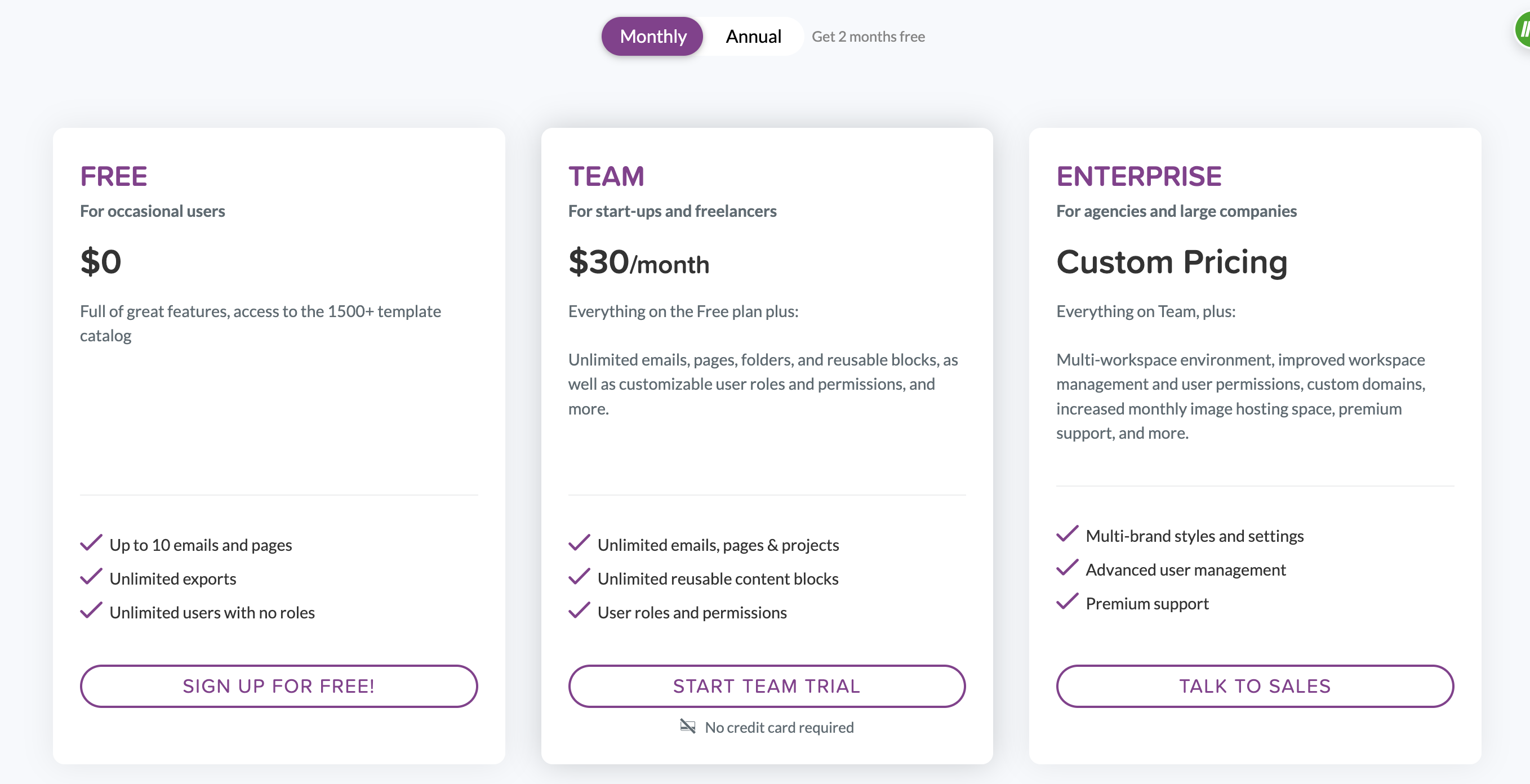 Pricing Page