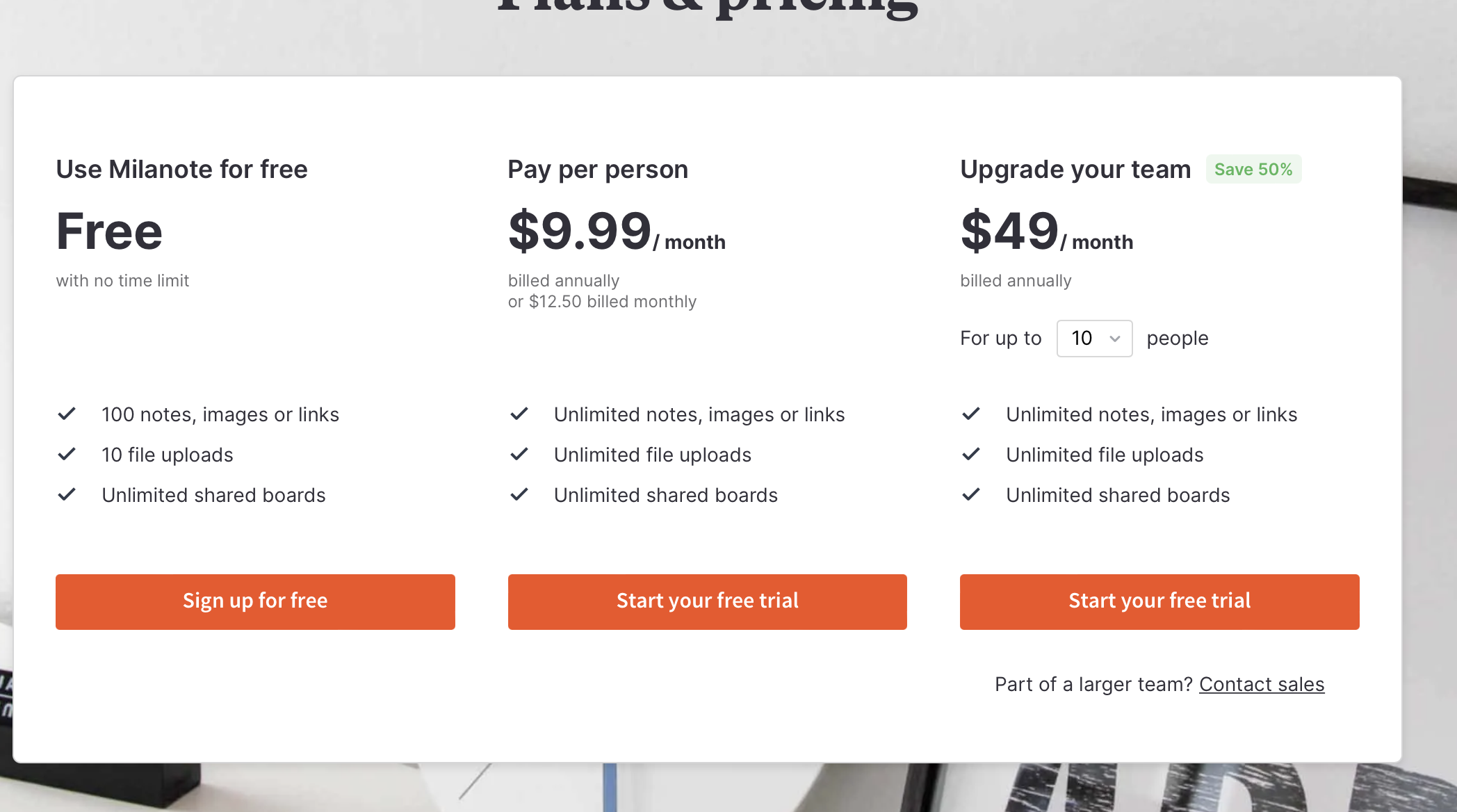 Pricing Page