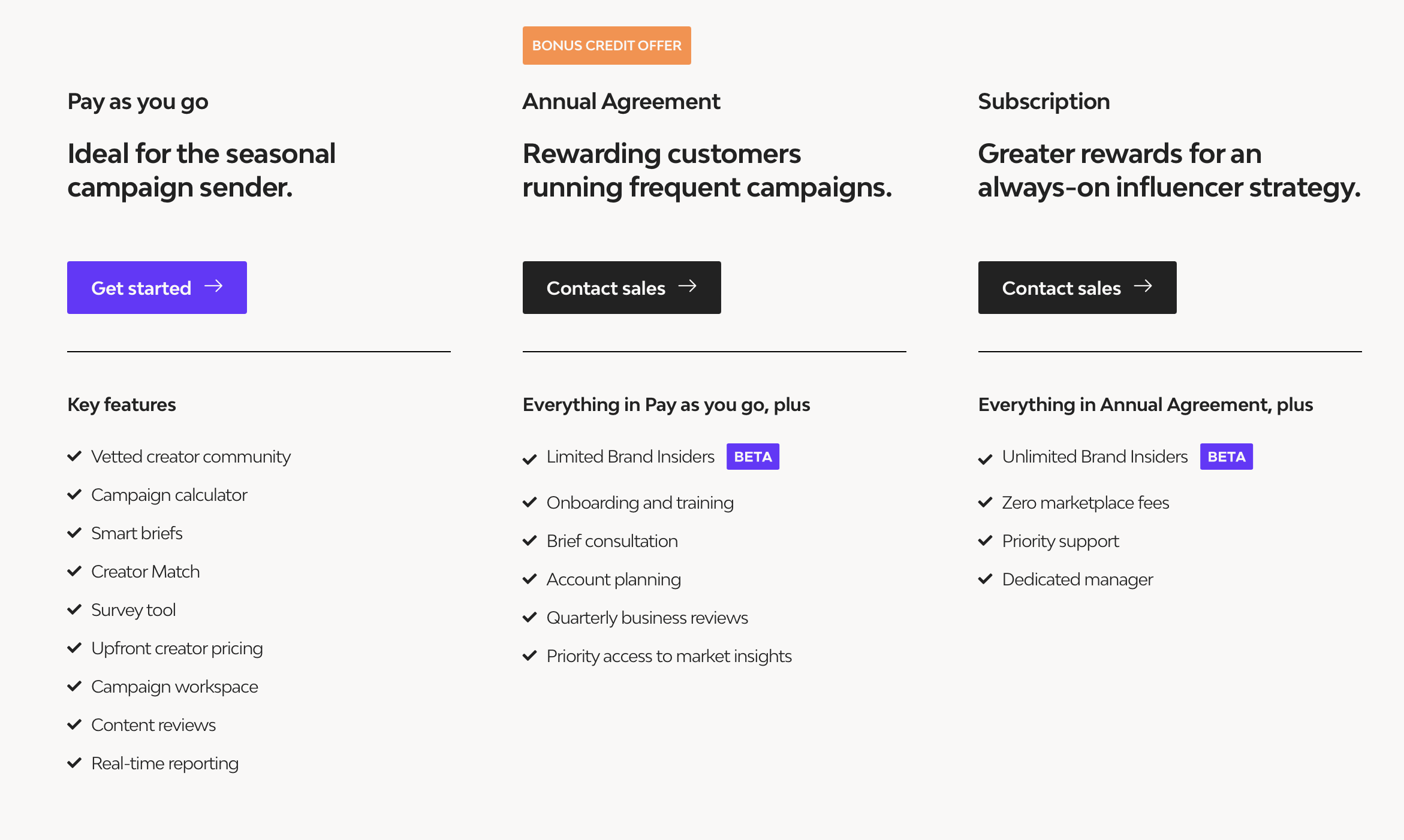 Pricing Page