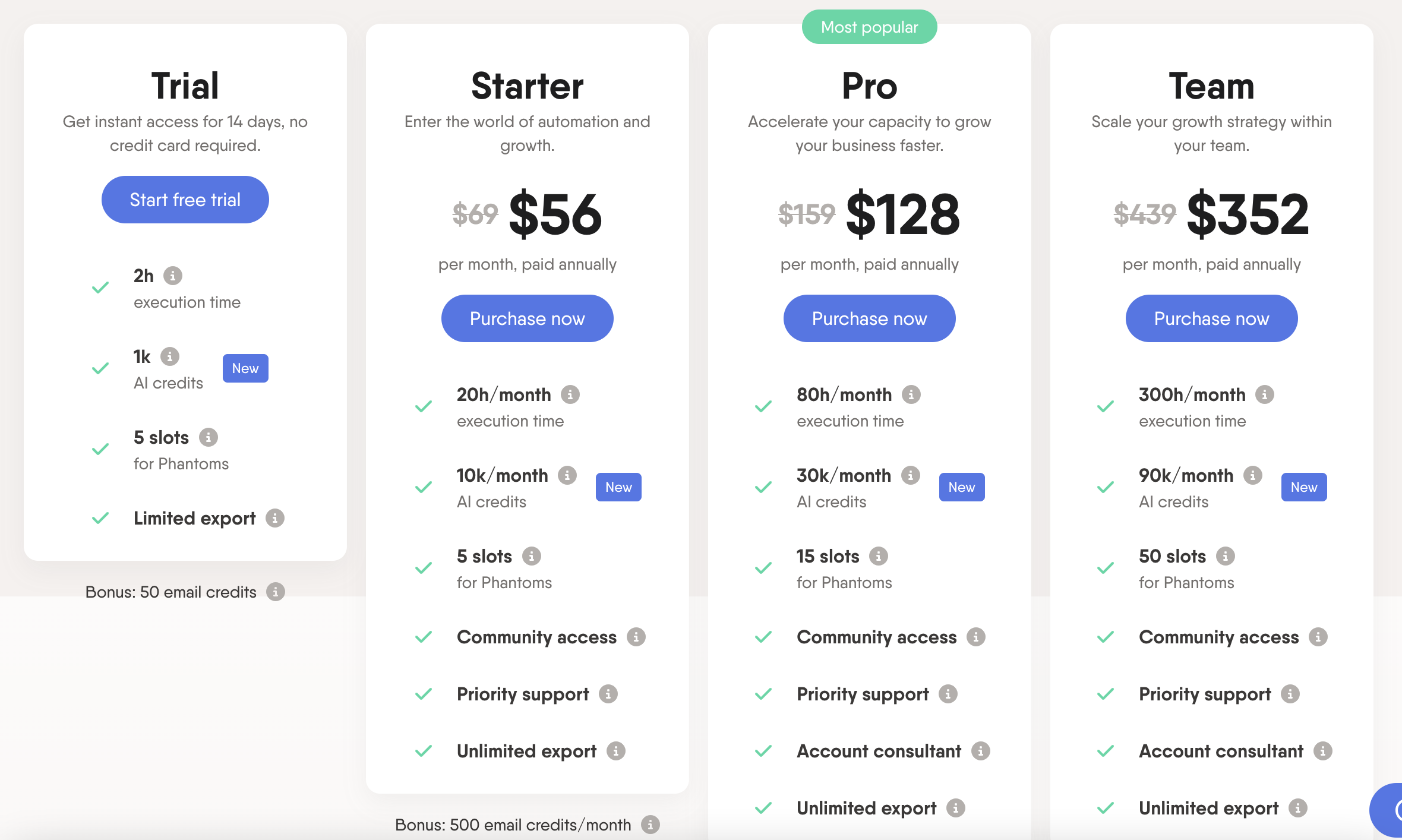 Pricing Page