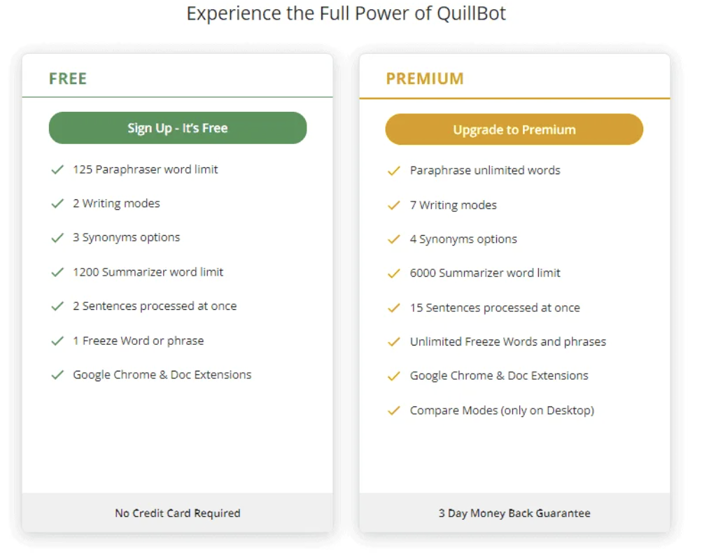 Pricing Page