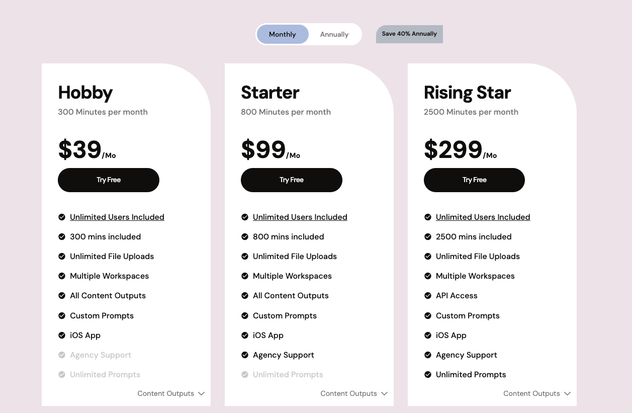 Pricing Page