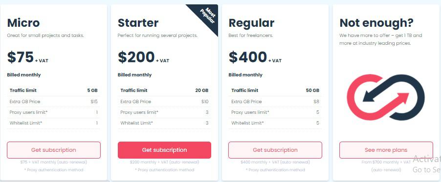 Pricing Page