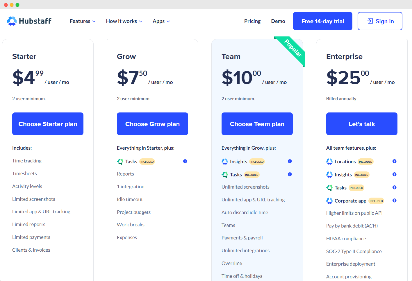 Pricing Page