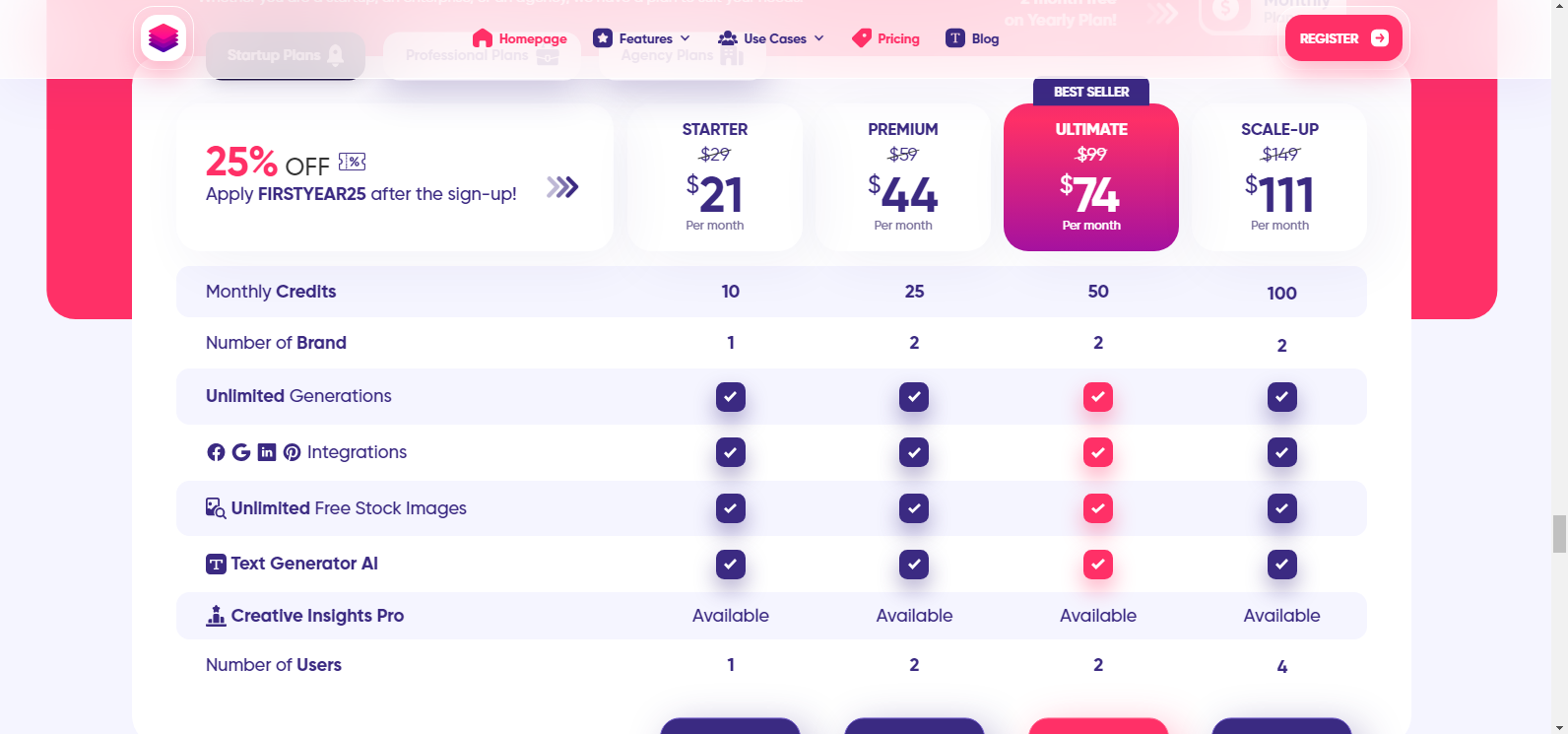 Pricing Page