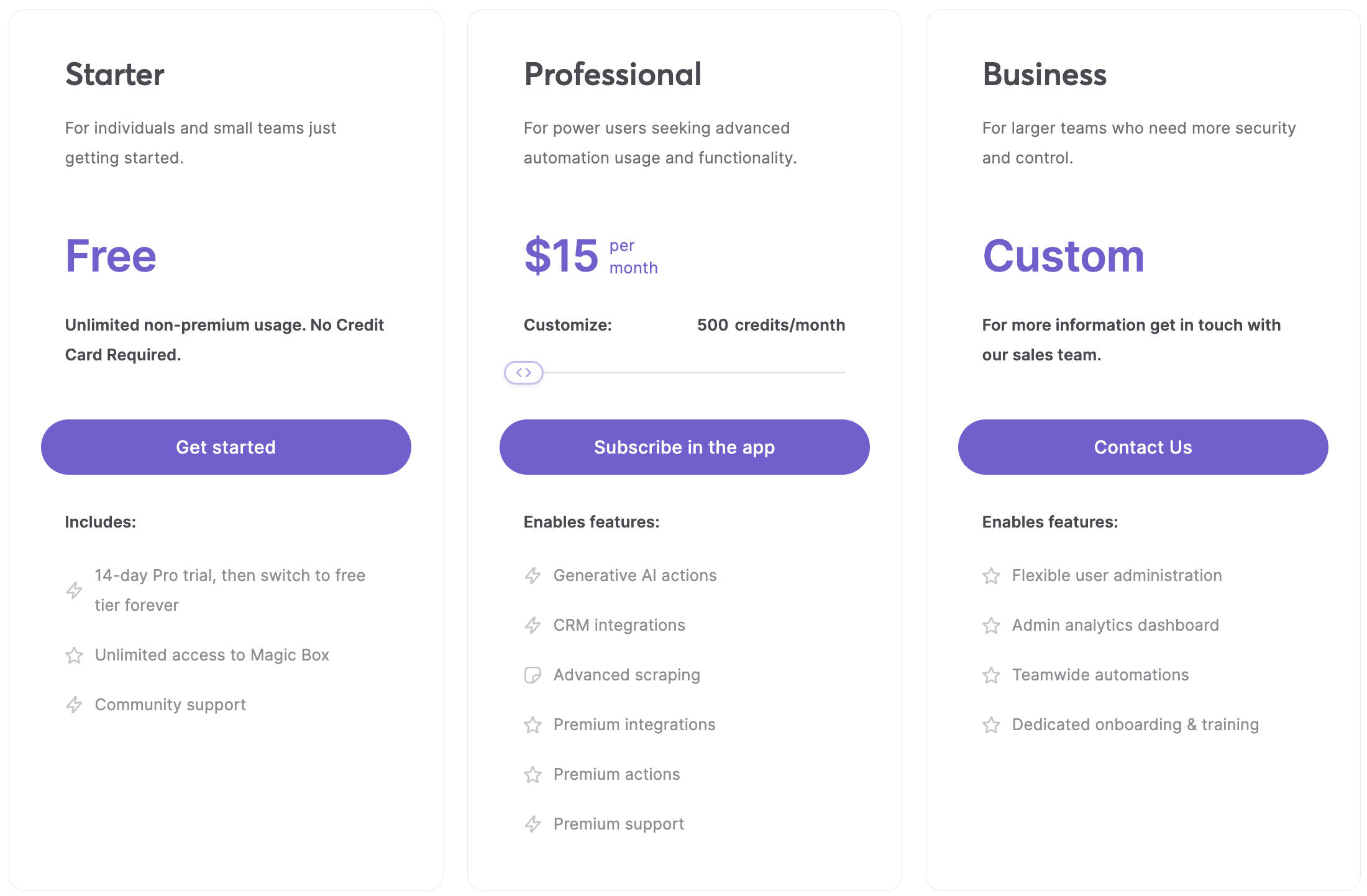 Pricing Page