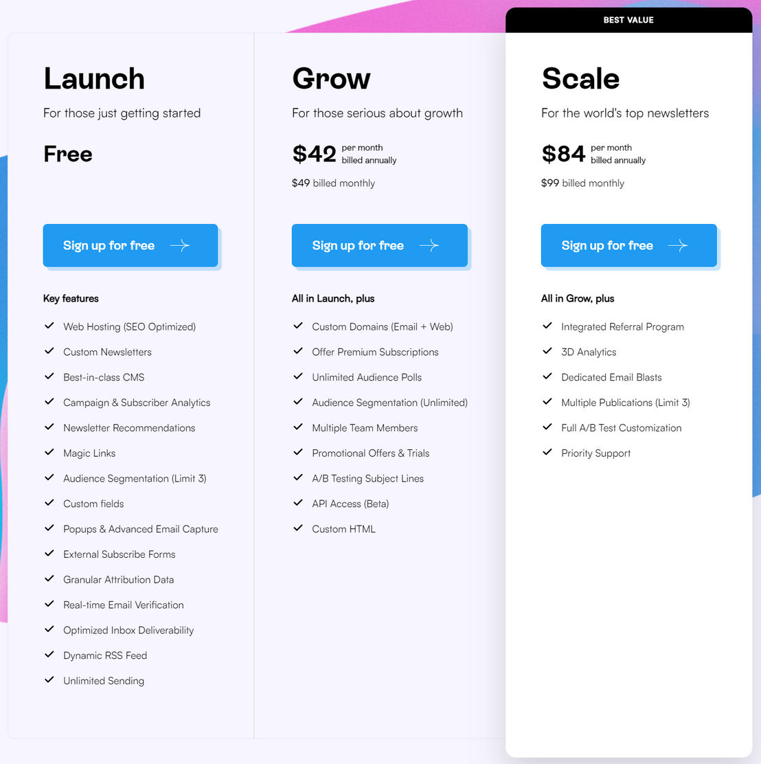 Pricing Page