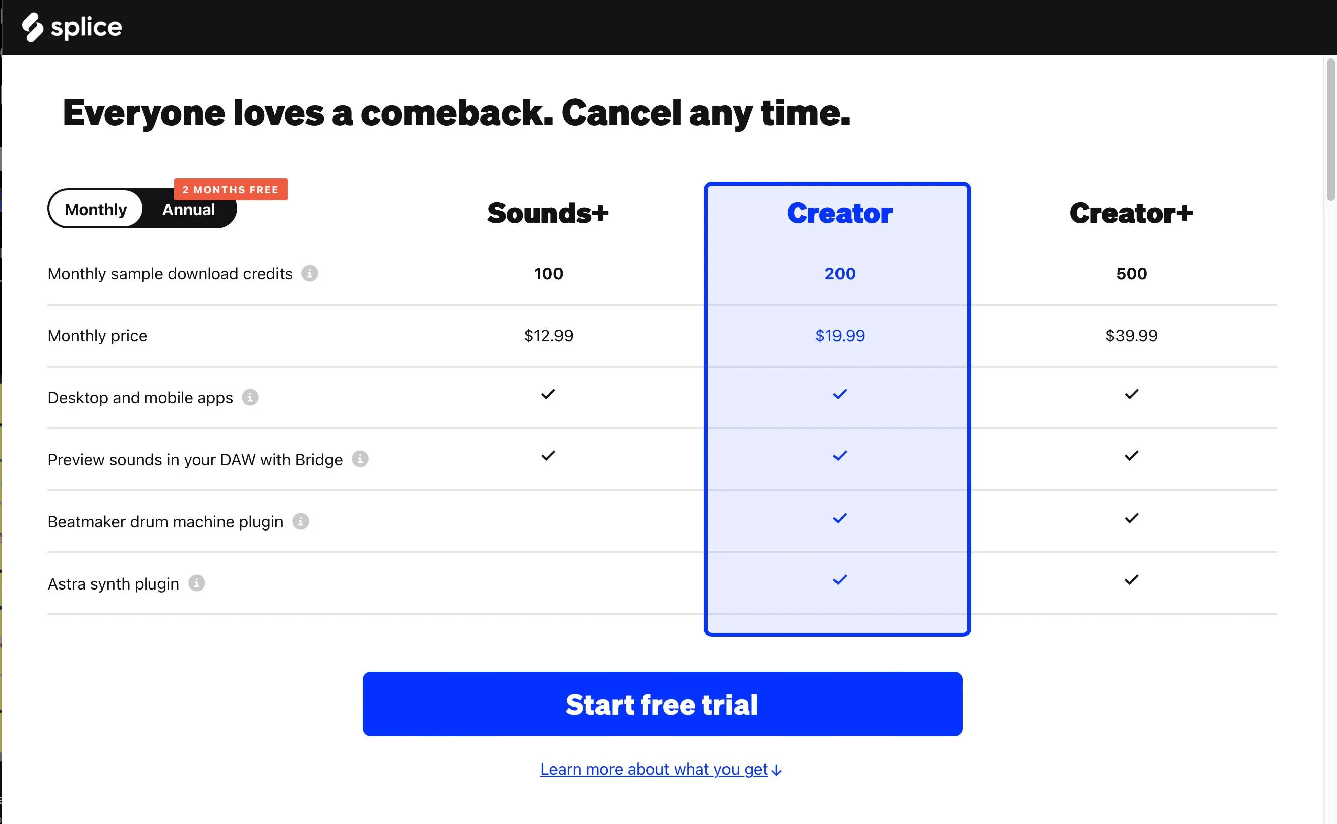 Pricing Page
