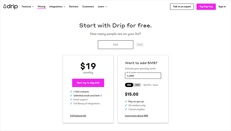 Pricing Page