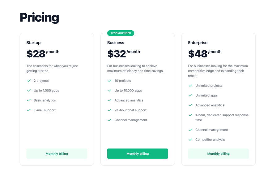 Pricing Page