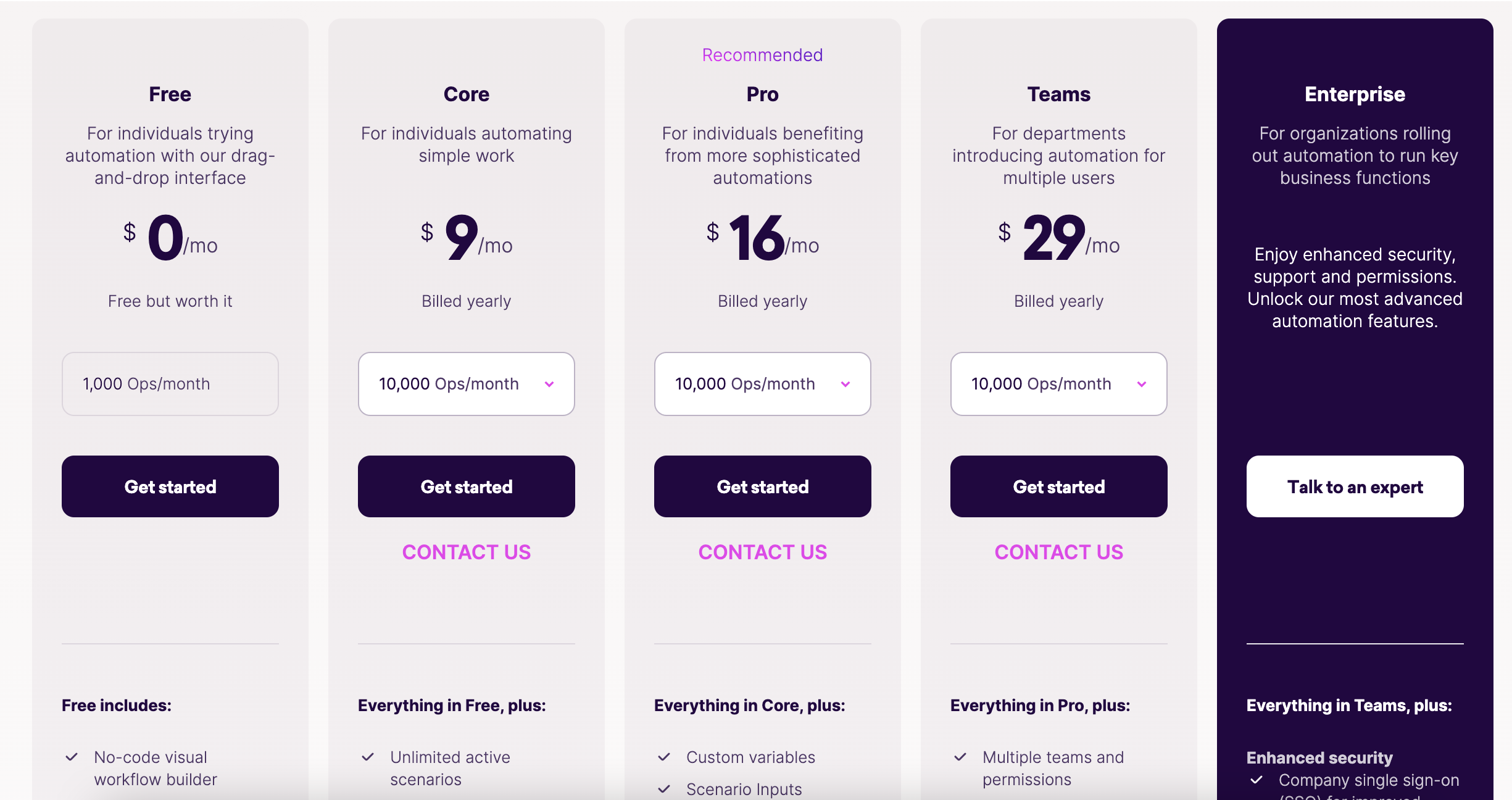 Pricing Page